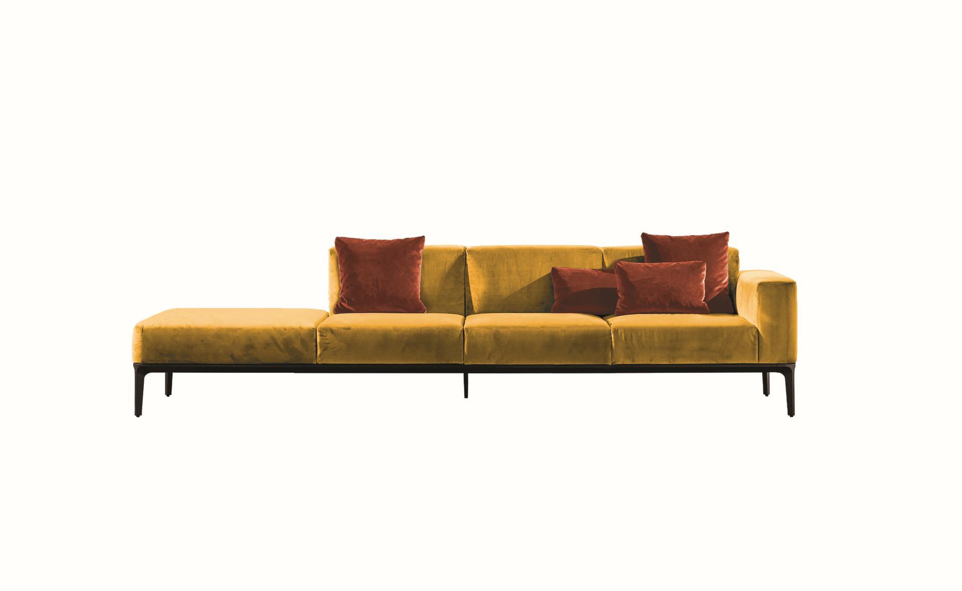 Sectional 4 seater fabric sofa | Slim by Sovet