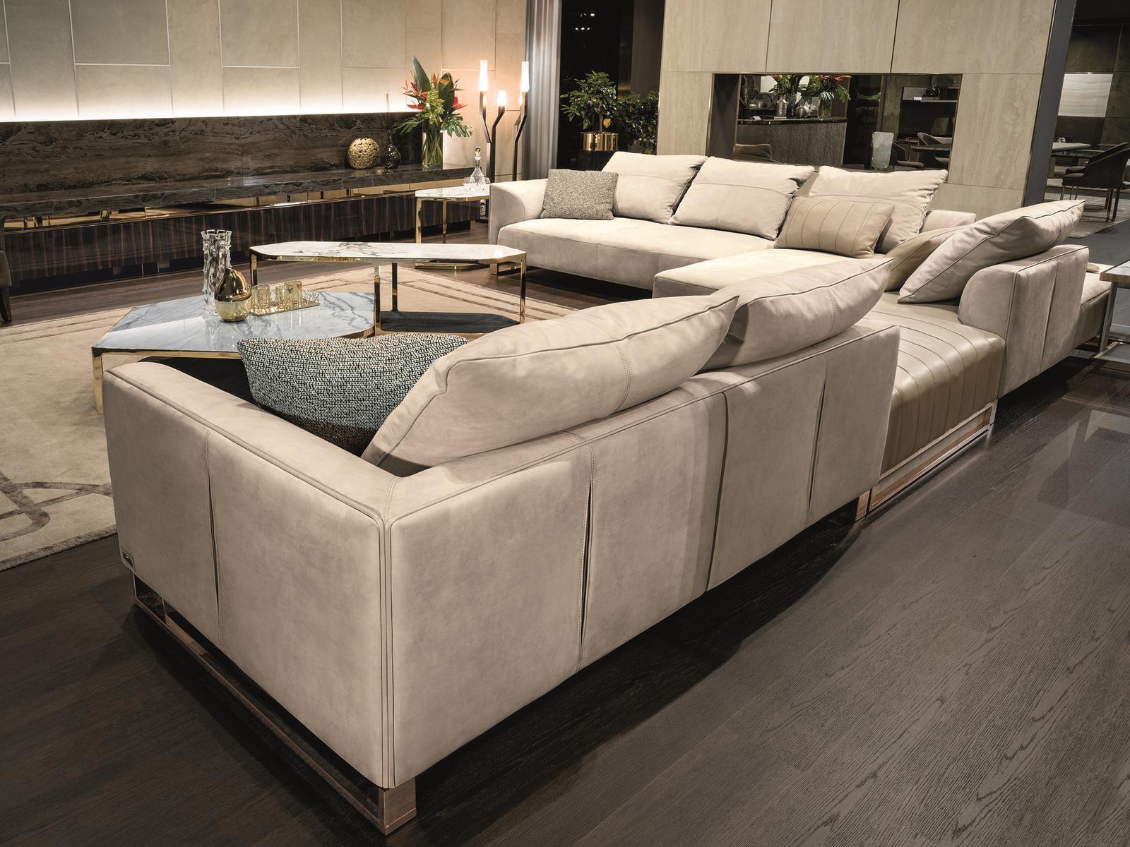 Sectional fabric sofa | Fold by Longhi
