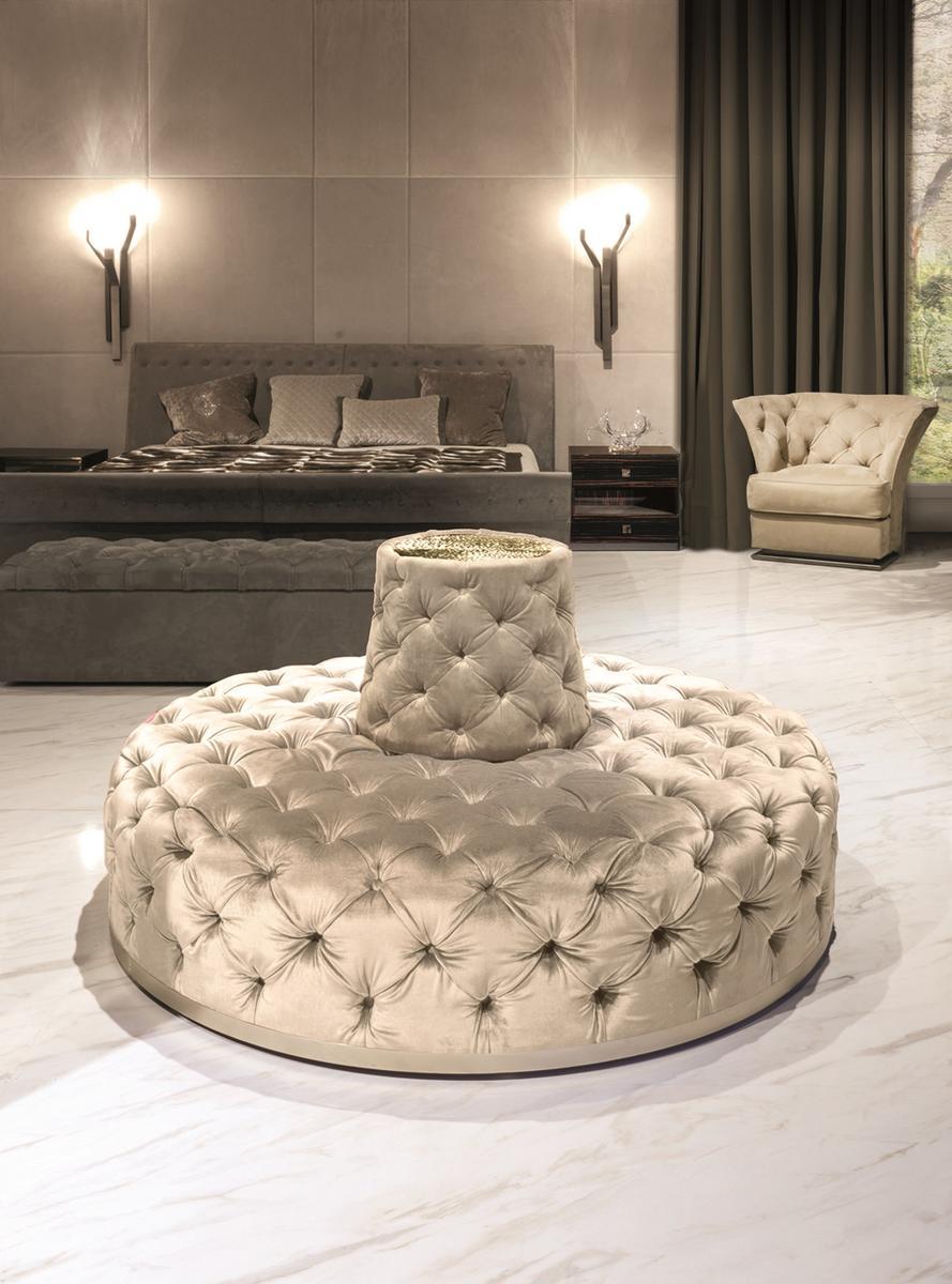 Round fabric indoor benche | Miur by Longhi