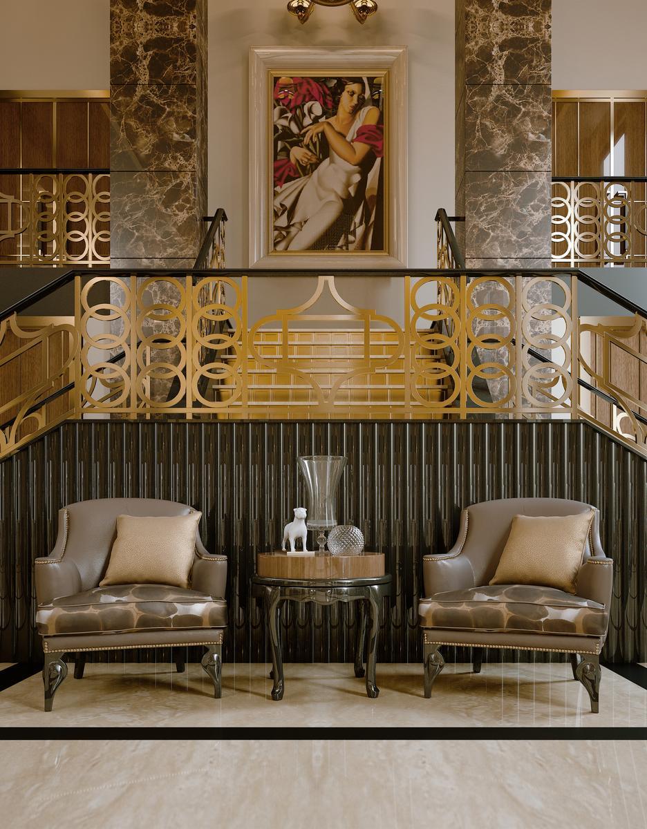 Fabric armchair with armrests | Lopez by Bruno Zampa