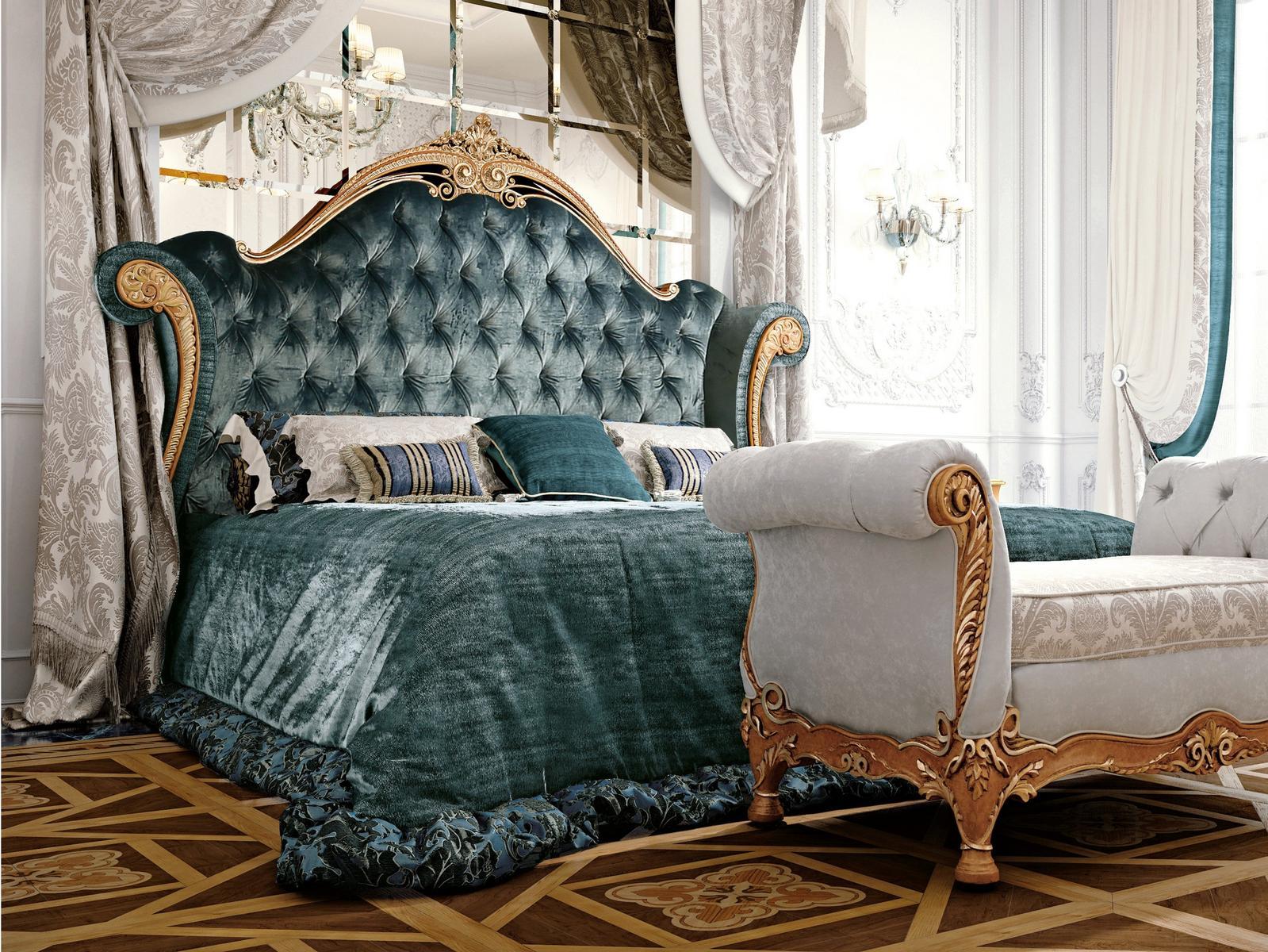 Velvet bed with tufted headboard | 3680 by Ezio Bellotti