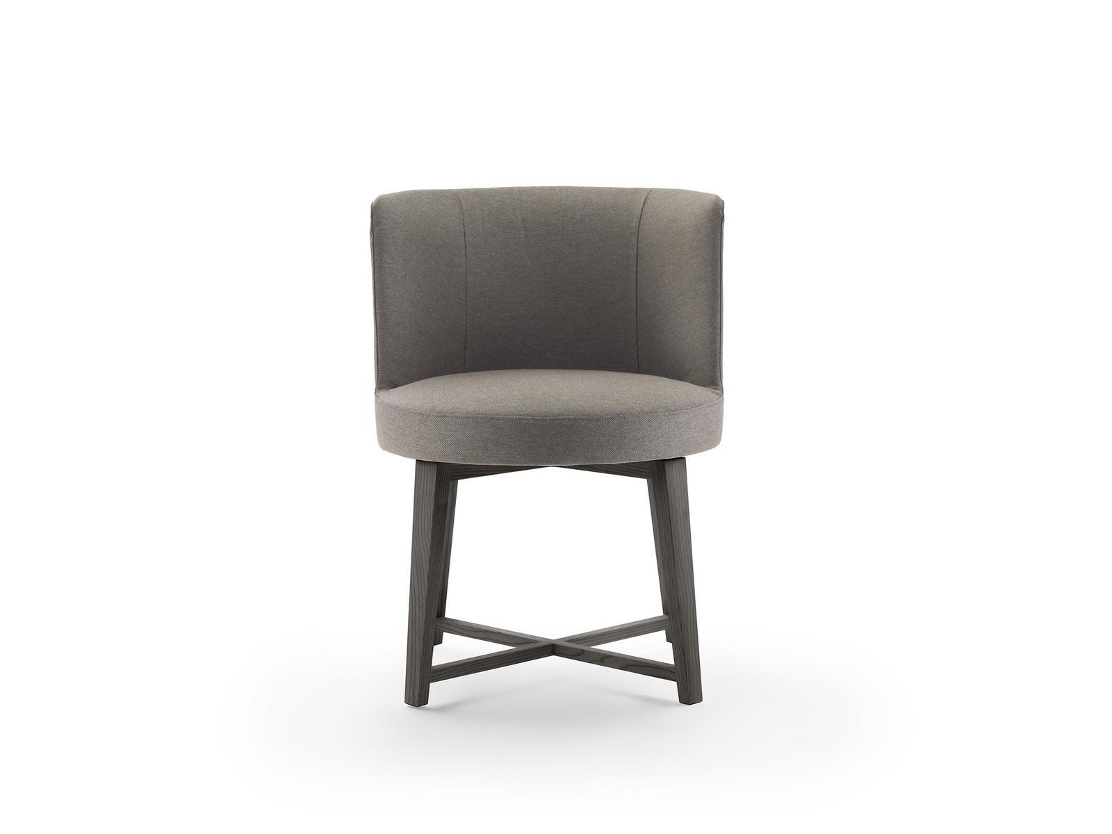 Upholstered fabric chair with removable cover with armrests | Hera by Flexform