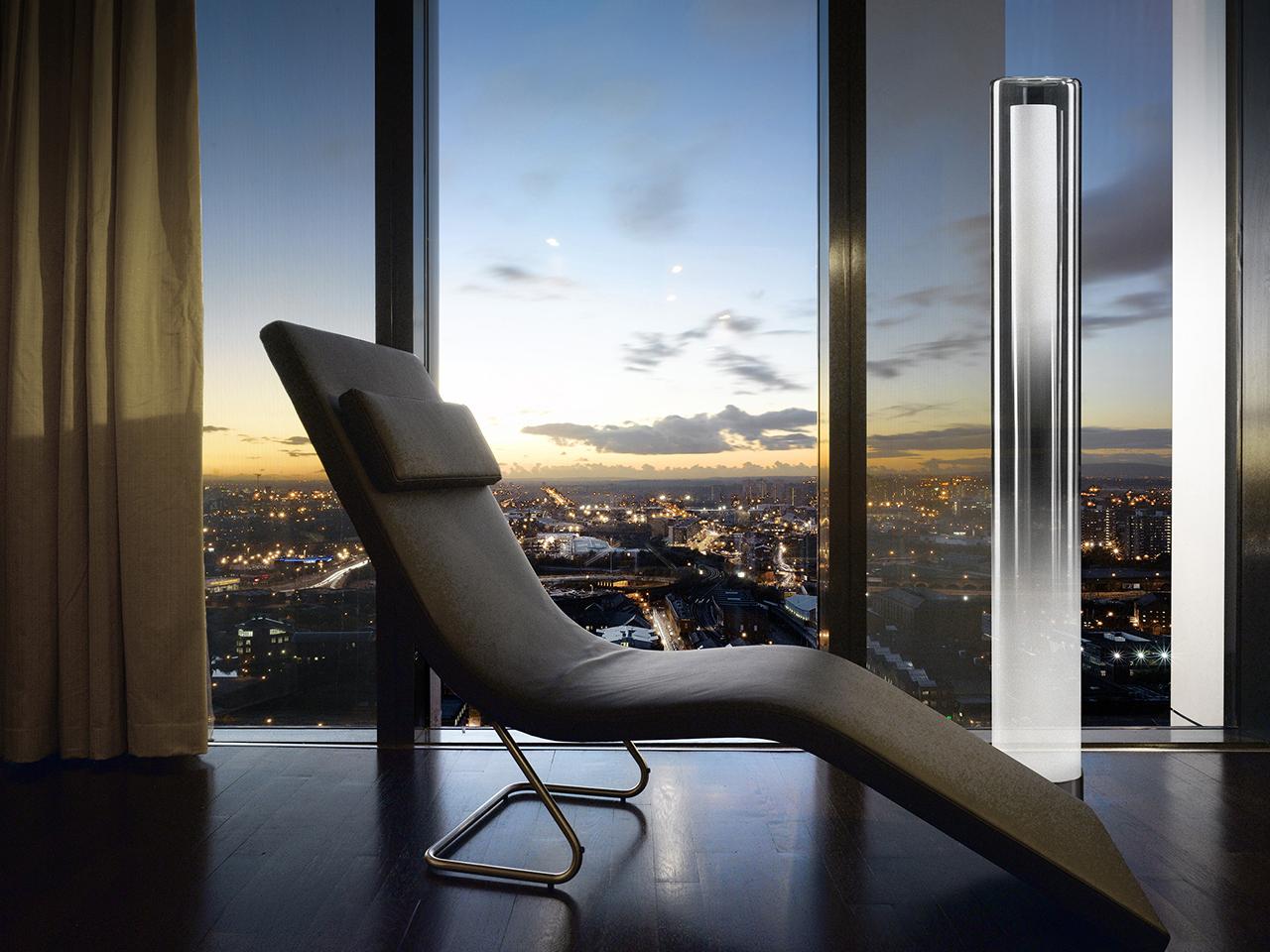 LED glass floor lamp with dimmer | Gradient T1802/p by Italamp