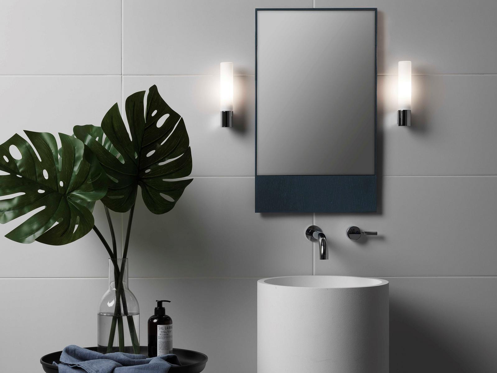 Zinc and opal glass wall lamp | Bari by Astro lighting