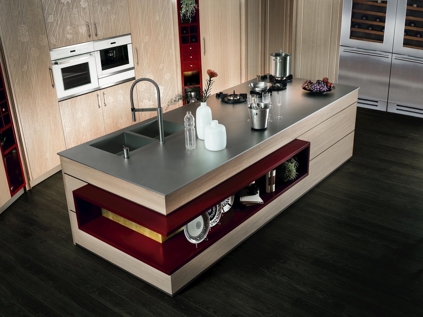 Custom oak kitchen with handles Martini interiors Aria