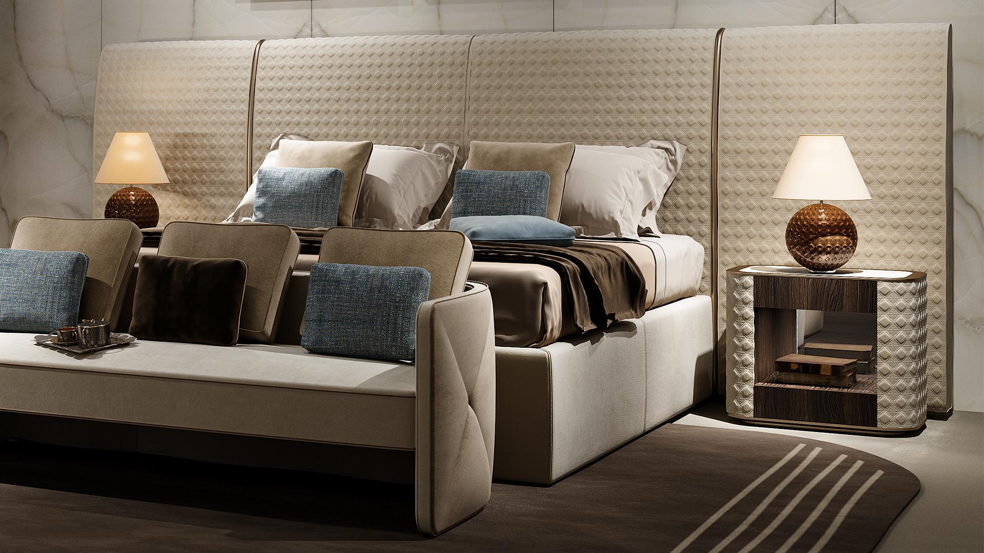 Rectangular wooden bedside table with drawers | San Marco by Reflex