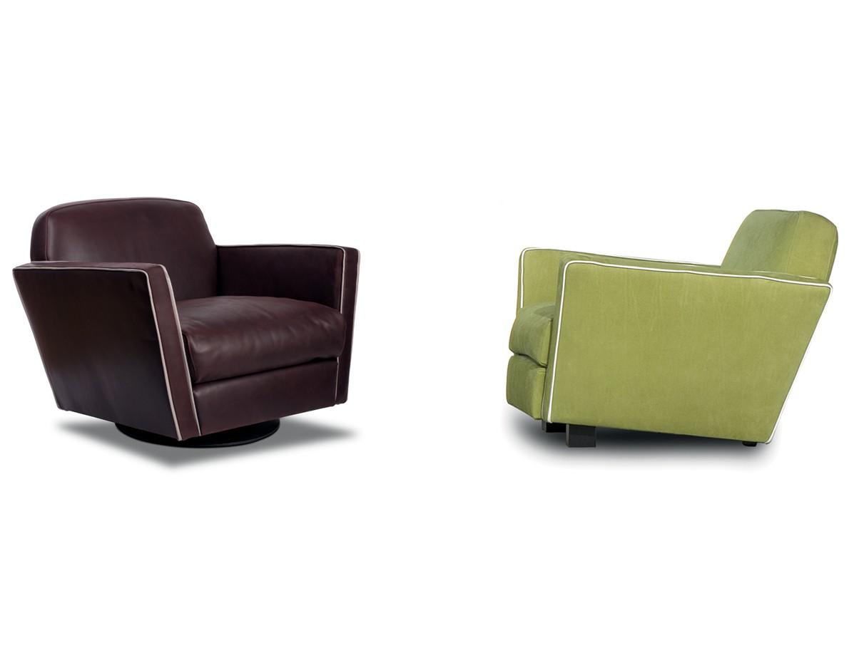 Leather armchair with armrests | Capri by Baxter