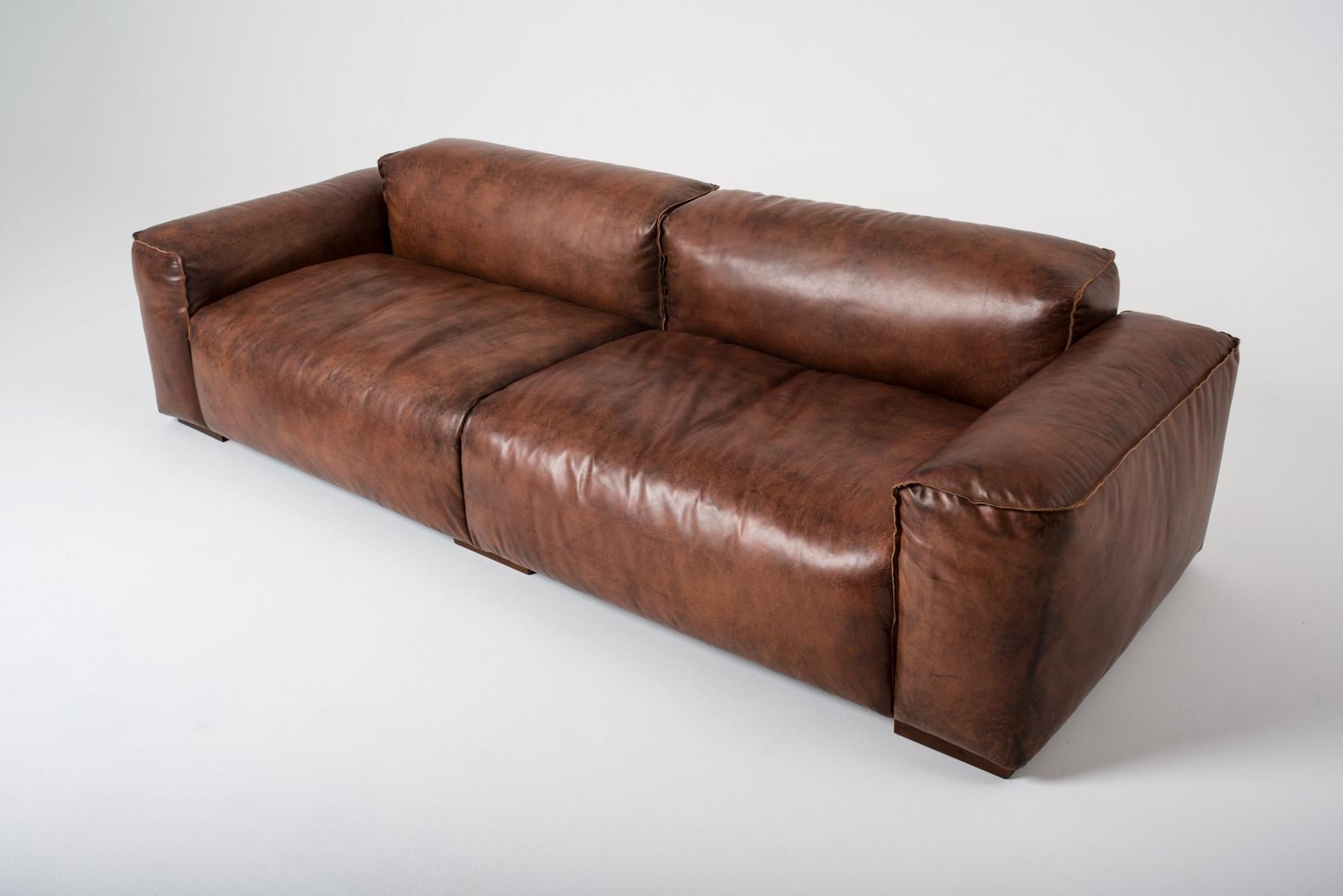 3 seater leather sofa | Lazy by Mantellassi 1926