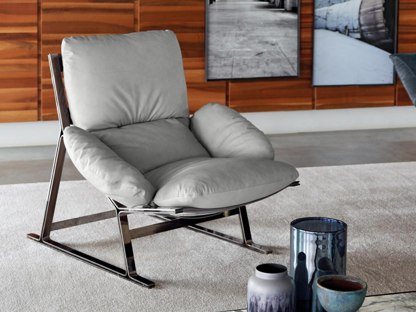 Sled base leather armchair | Belair by Arketipo