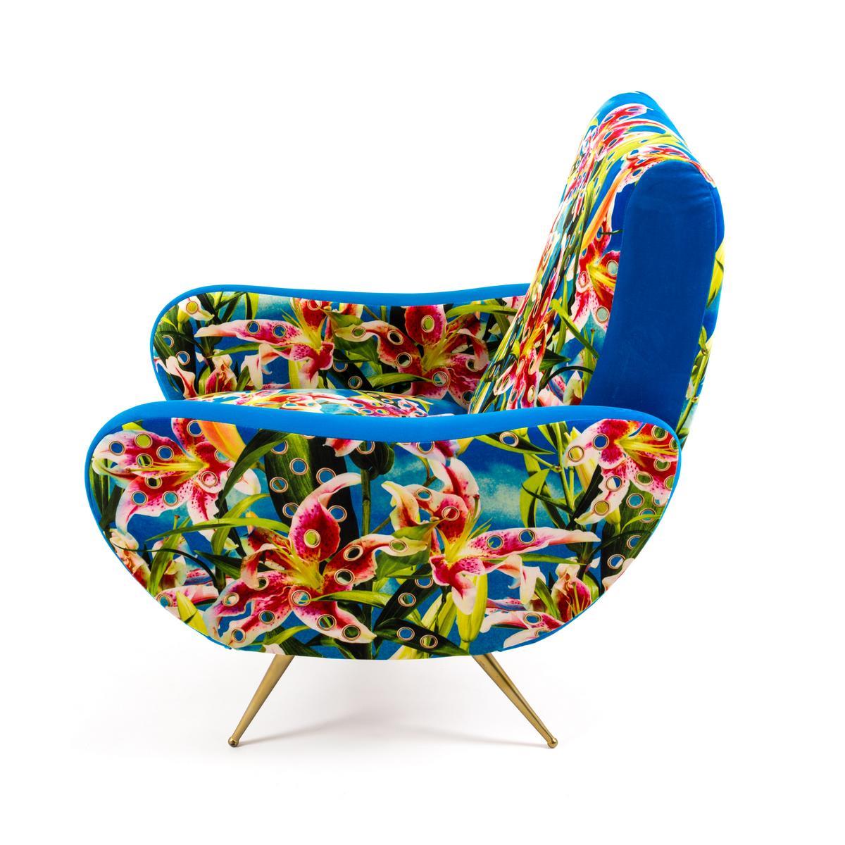 Fabric armchair with armrests | Flowers With Holes by Seletti