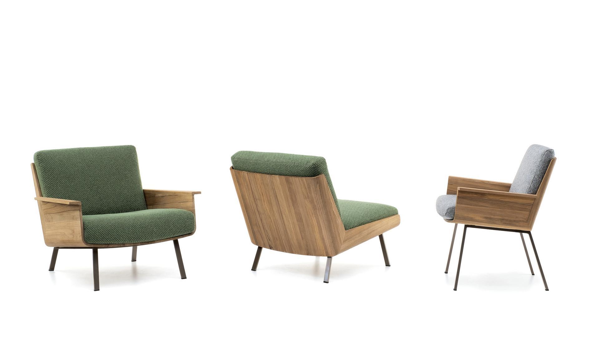 Upholstered garden chair with armrests | Daiki Outdoor by Minotti