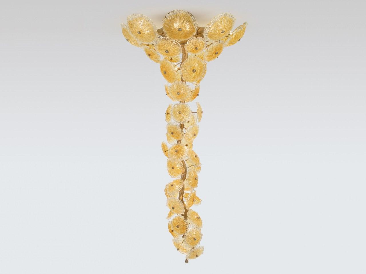 LED handmade bronze ceiling lamp | Nenufar Ct3229/43 by Serip