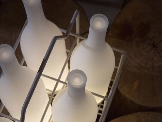 LED satin glass table lamp | Bacco by Karman