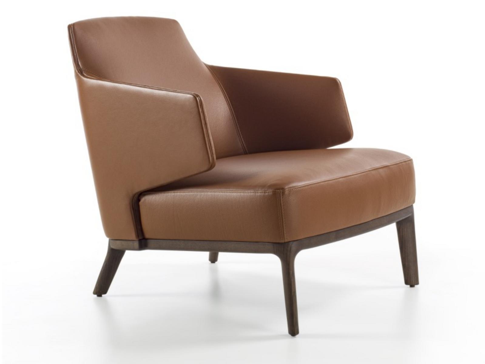 Leather armchair with armrests | Amanda by Frigerio