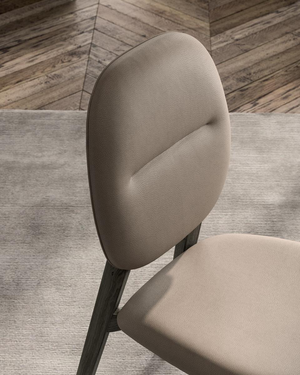 Open back leather chair | Giotto by Ozzio Italia