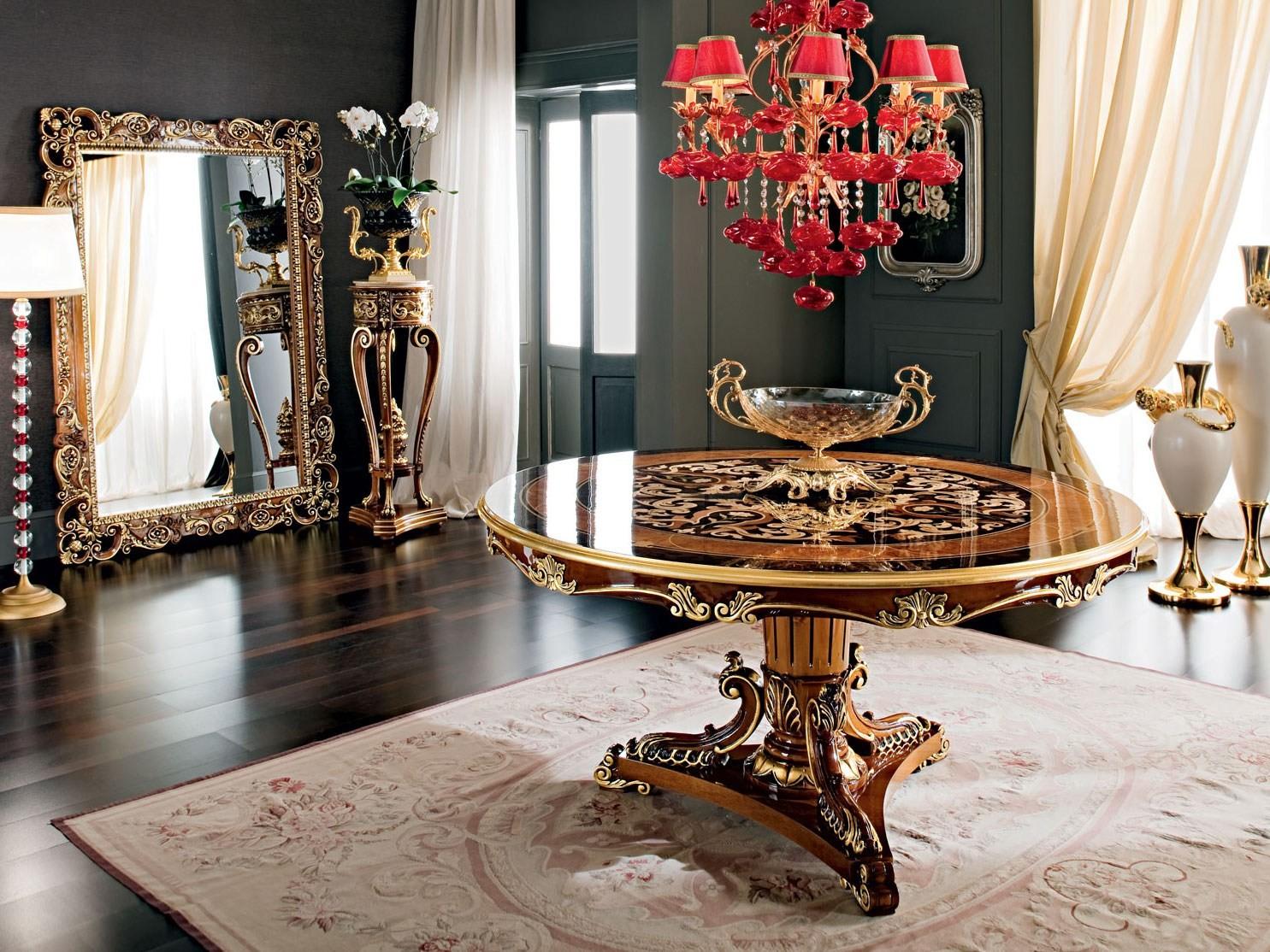 Round solid wood living room table | 12142 by Modenese Gastone