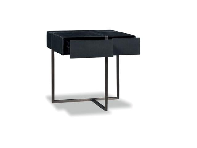 Leather bedside table with drawers | Icaro by Baxter