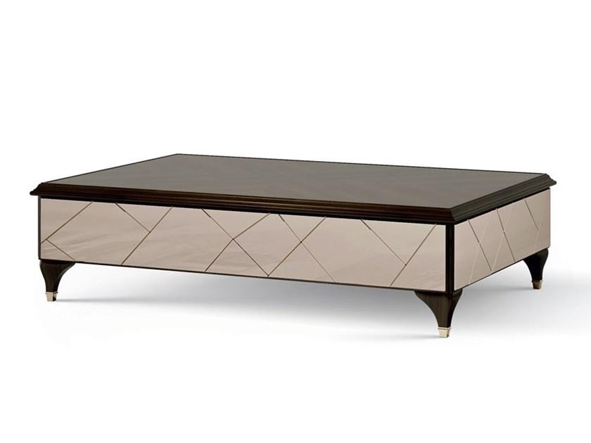 Coffee table with drawer and mirrored glass insert | 6632 by Carpanese home