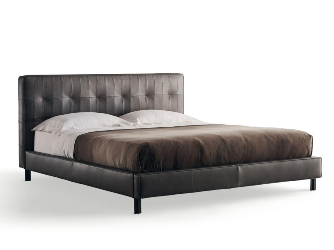 Leather double bed | Anton by Molteni