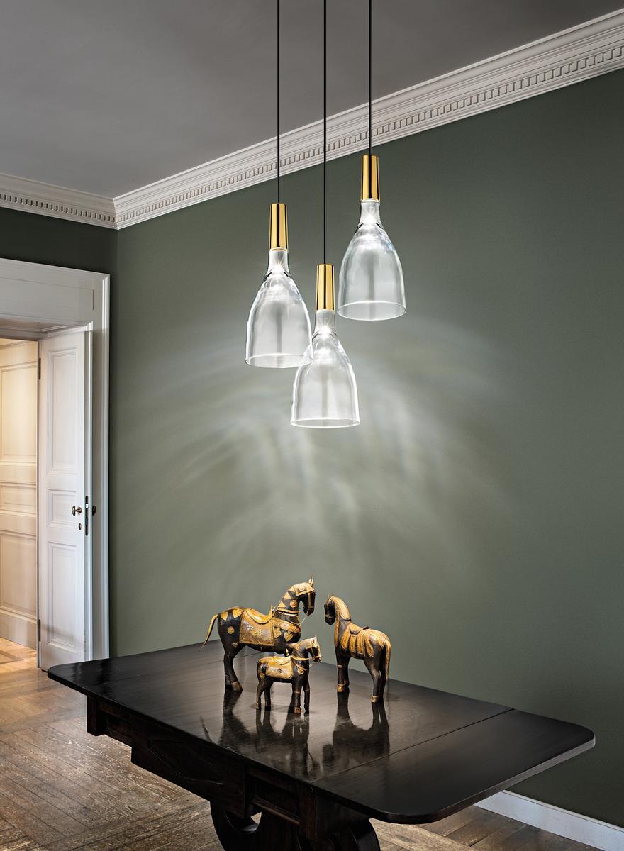 LED direct light glass pendant lamp | Scintilla by Vistosi