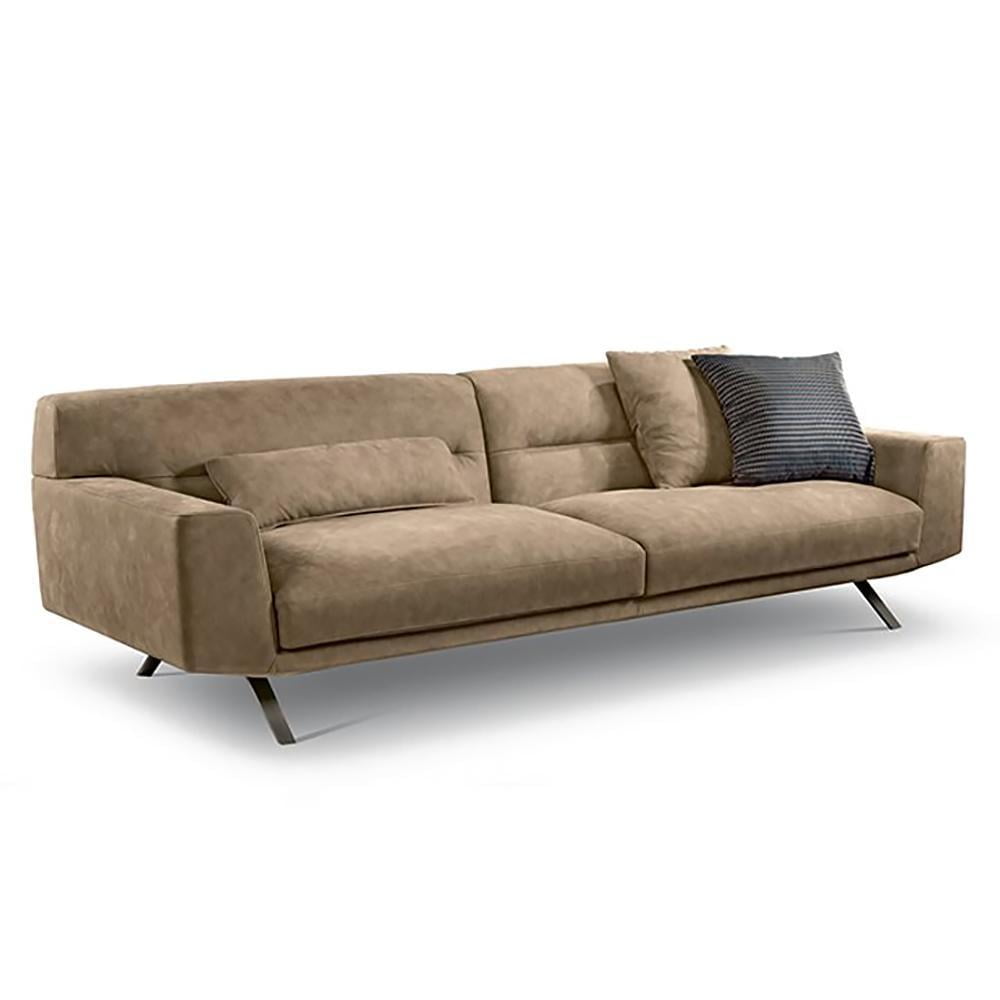 Sectional leather sofa | Feenix by Alberta Salotti