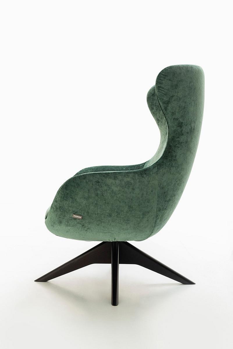Wing swivel fabric armchair | Iseo by Nicoline