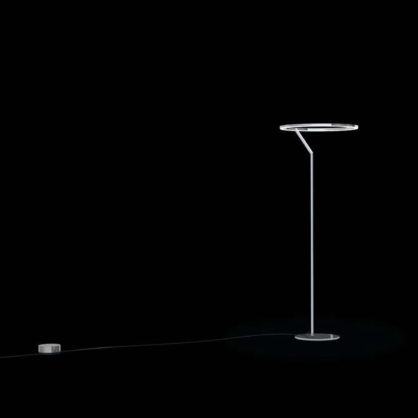LED aluminium floor lamp | Circolo Insospeso by Sattler