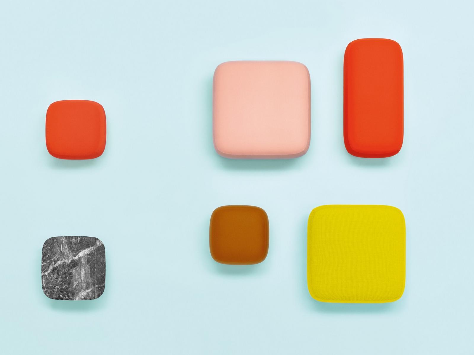 Upholstered square fabric pouf | Buddy 211 by Pedrali