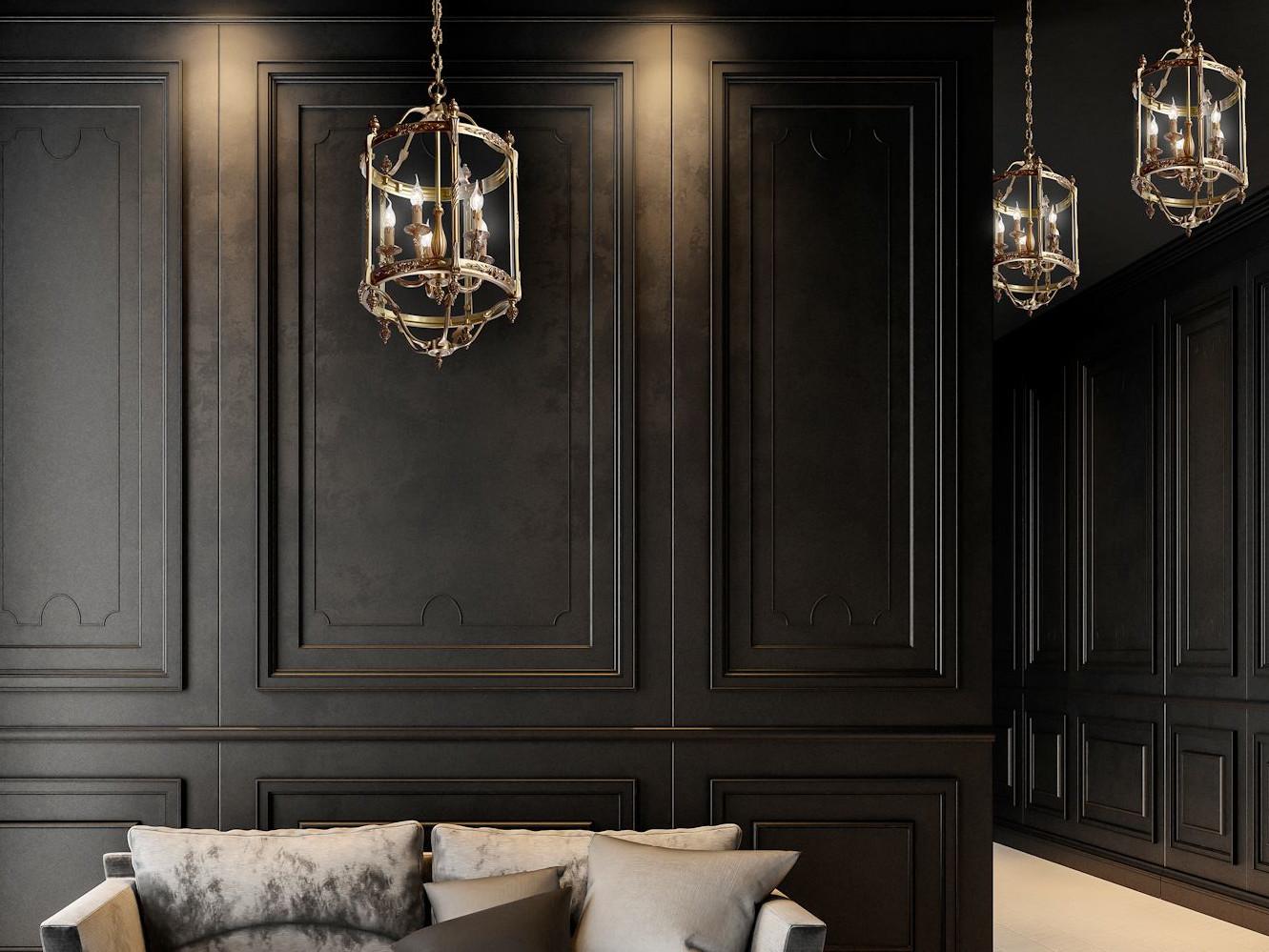 Antique brass lantern with glass | Emily 448/3 by Possoni Illuminazione