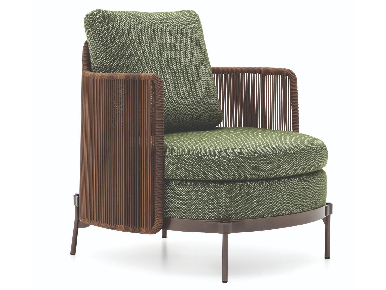 Fabric garden armchair with armrests | Tape Cord Outdoor by Minotti