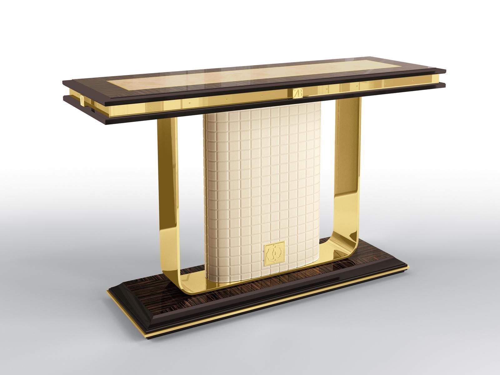 Rectangular console table in ebony and metal | Randolph by Bruno Zampa