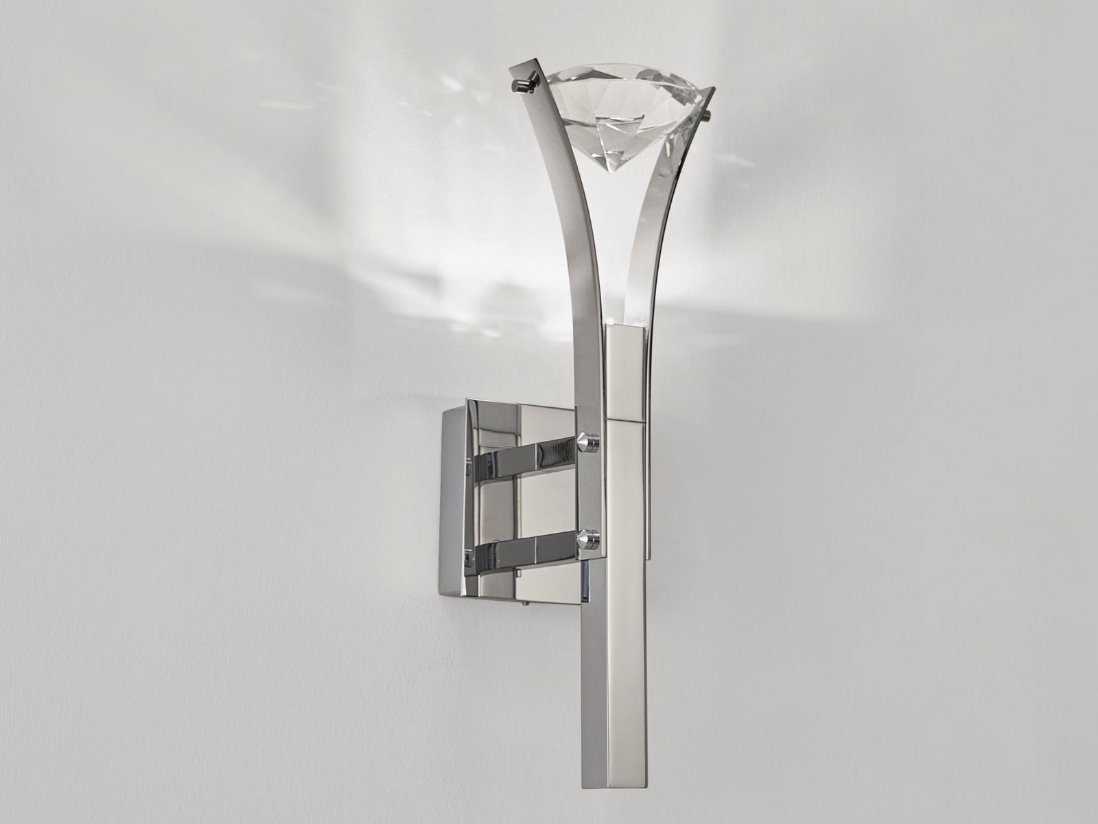 Metal wall lamp with crystals | Elements Of Love W1 by Ilfari
