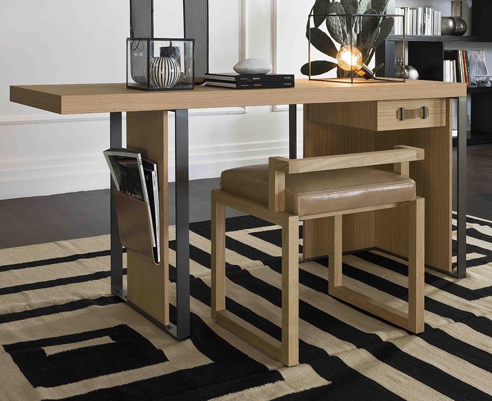 Rectangular wood writing desk with drawers | Kobe by Galimberti Nino