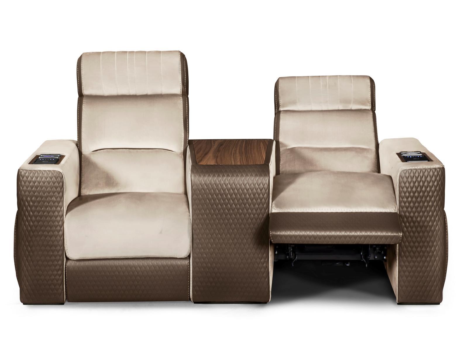 Home Theater velvet and leather armchair | Dustin by Formitalia
