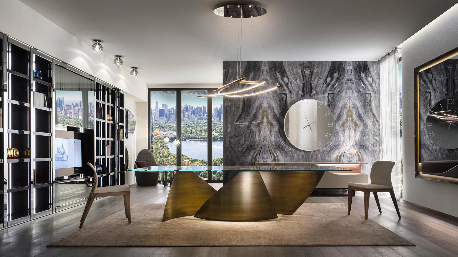 Rectangular glass dining table | Vele by Reflex