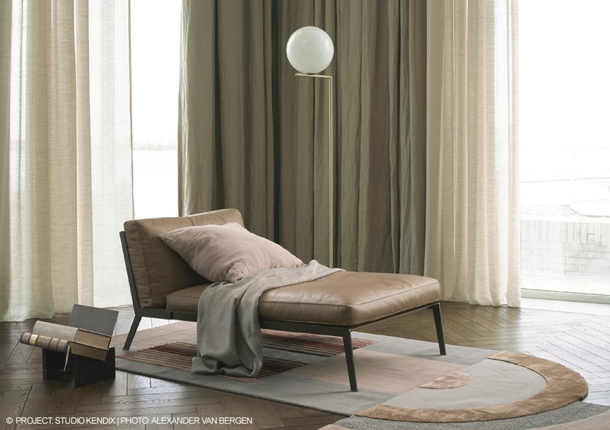 Leather day bed with removable cover | Happy by Flexform