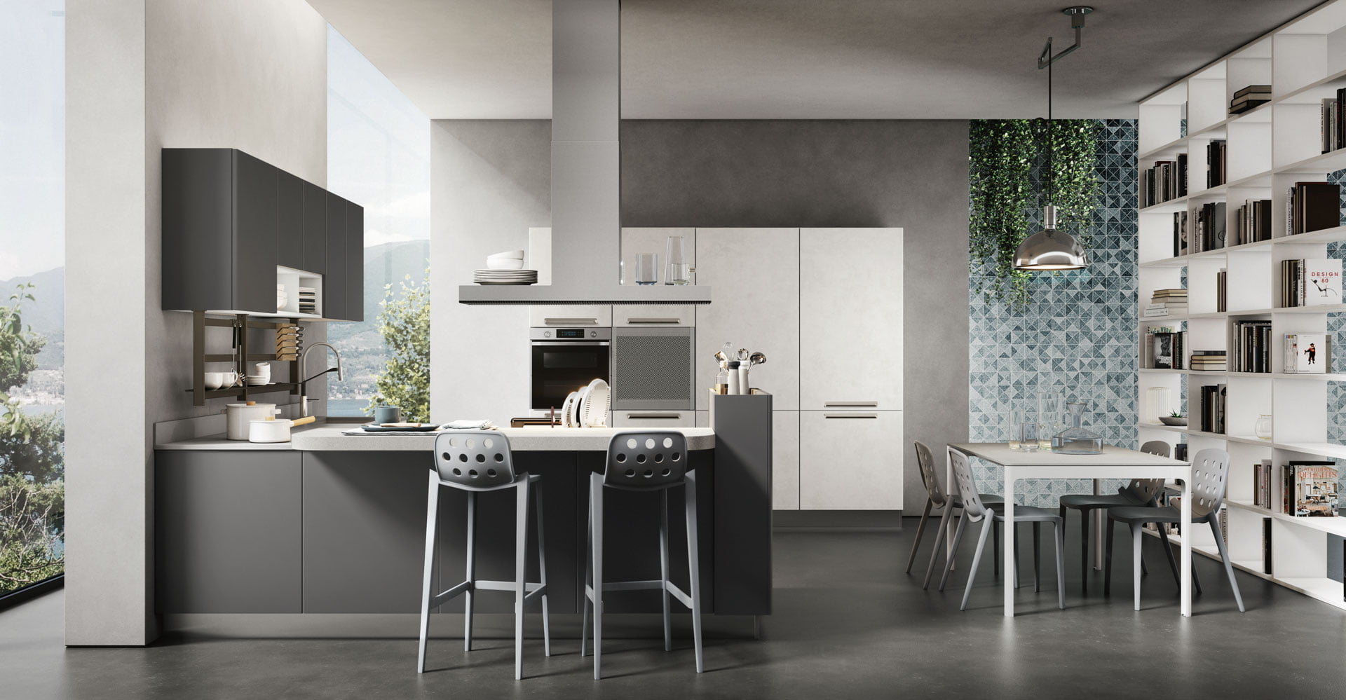 Melamine kitchen without handles Lube Cucine Unica