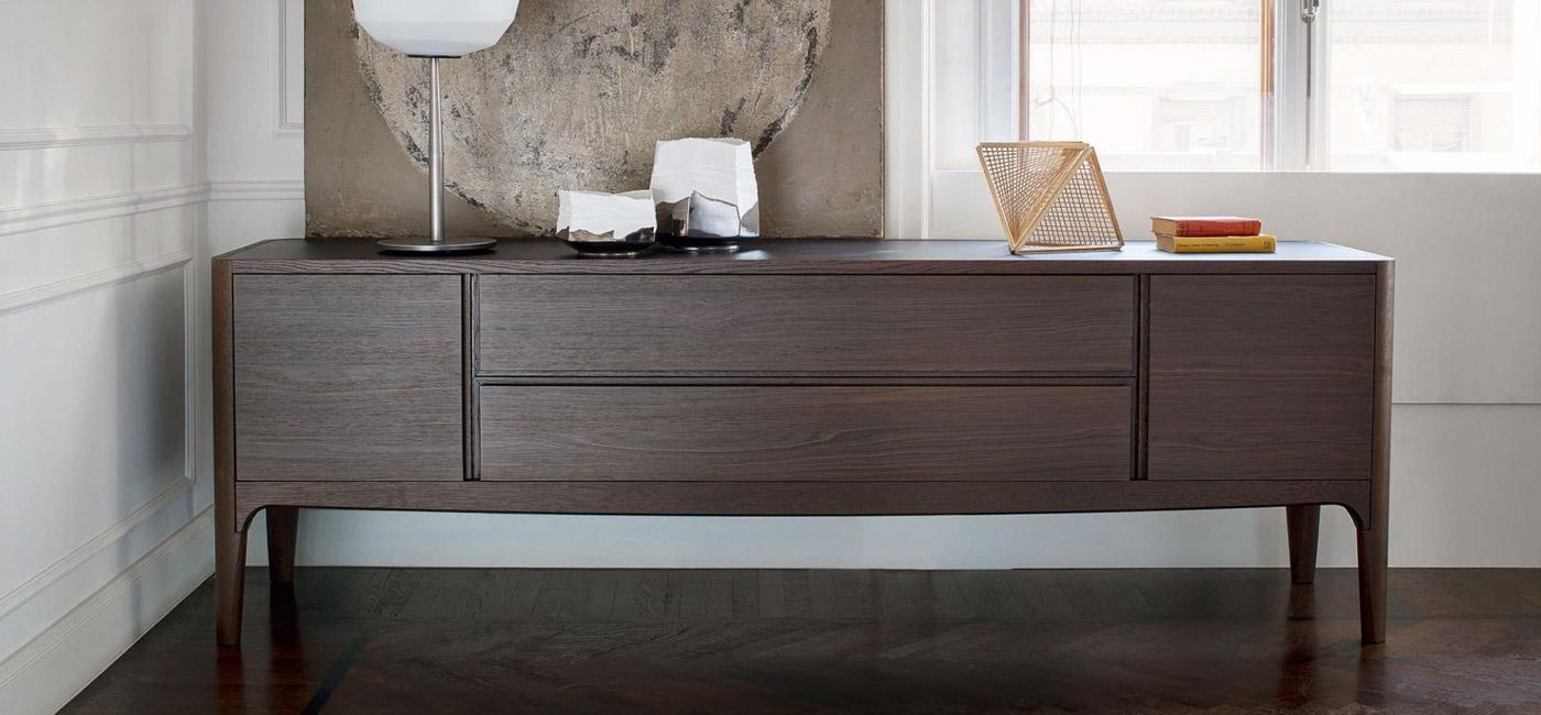 Contemporary style wooden sideboard with doors with drawers | Fortuna by Natuzzi Italia