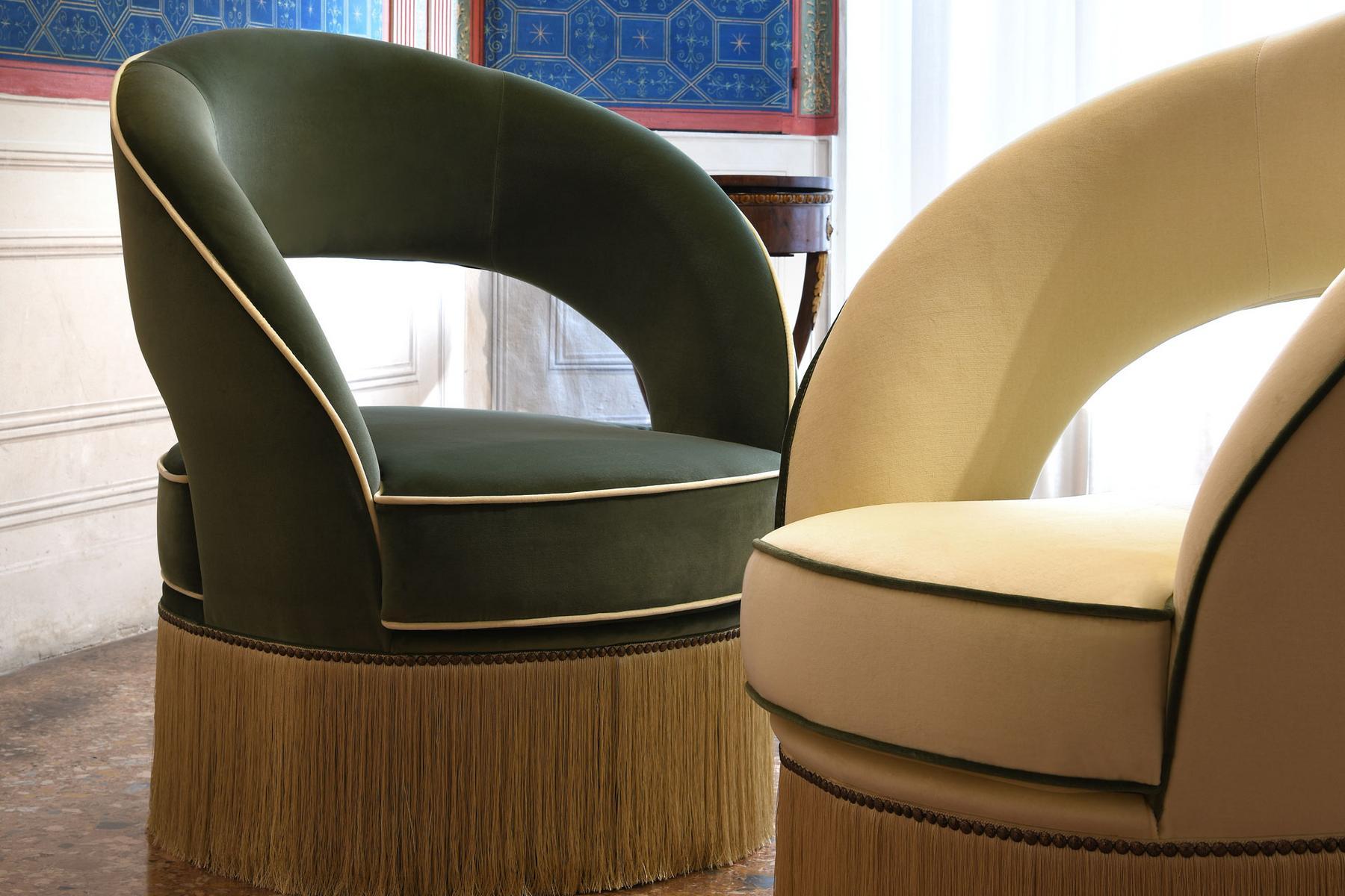 Upholstered fabric easy chair with armrests | Dione by Domingo salotti