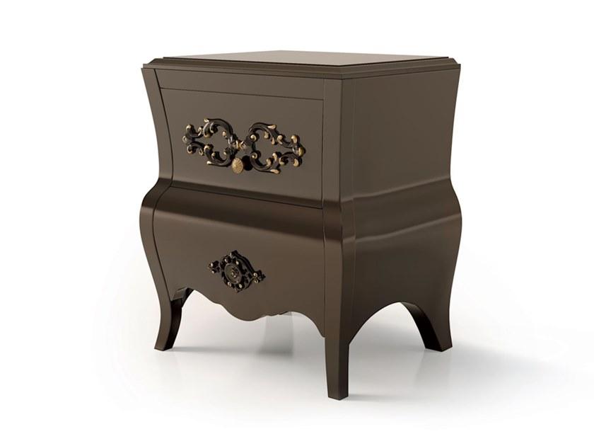 Rectangular wooden bedside table with drawers | 6172 by Carpanese home