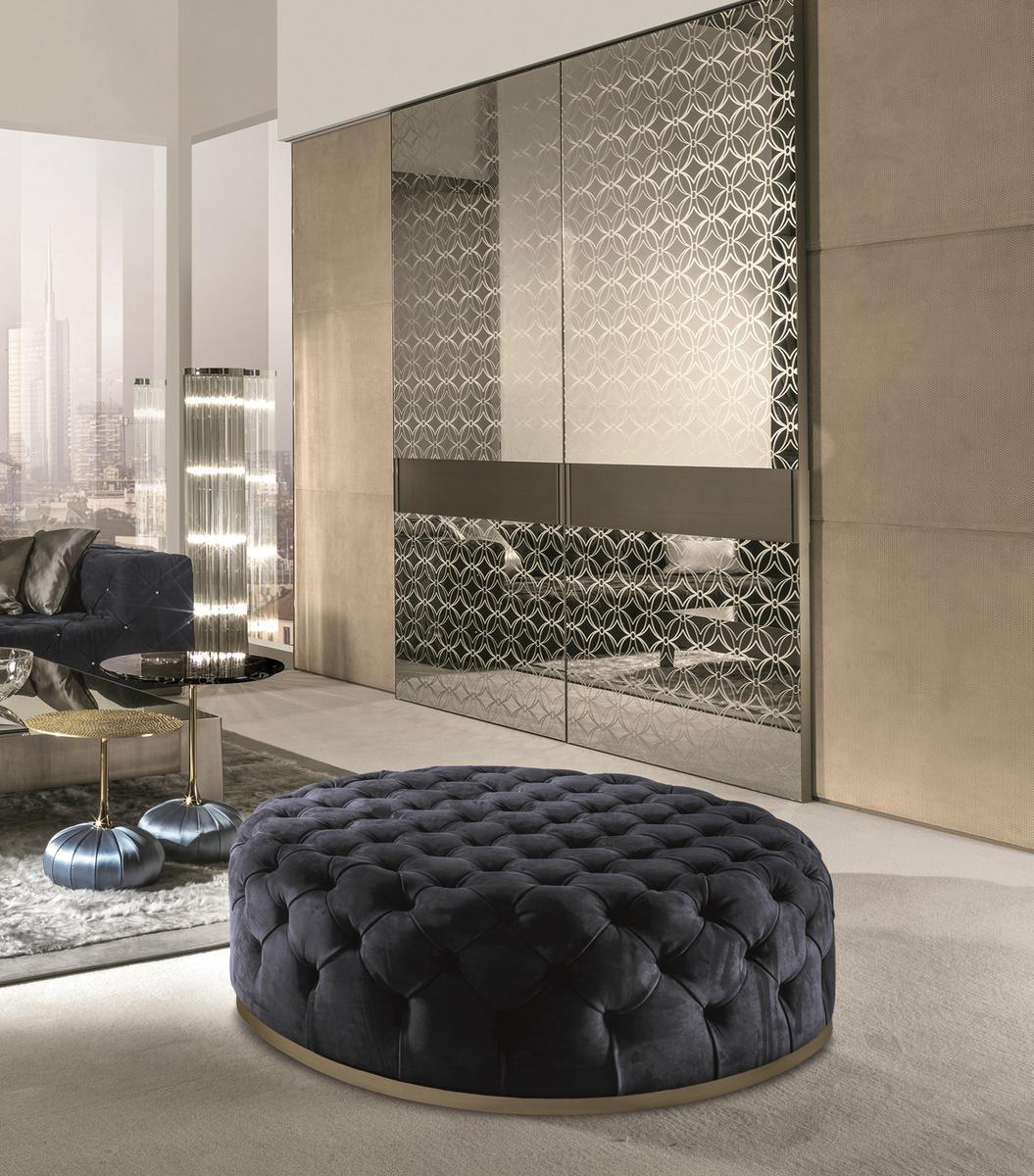 Round nabuk pouf | Milton by Longhi