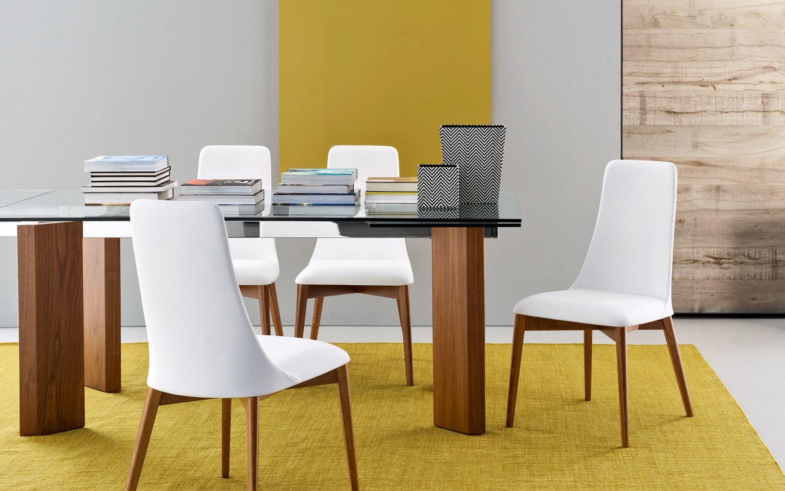 Extending rectangular table | Tower Wood by Calligaris