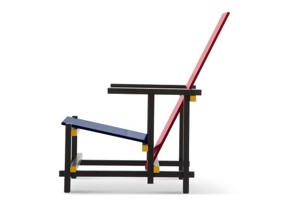 High-back wooden armchair | 635 Red And Blue by Cassina