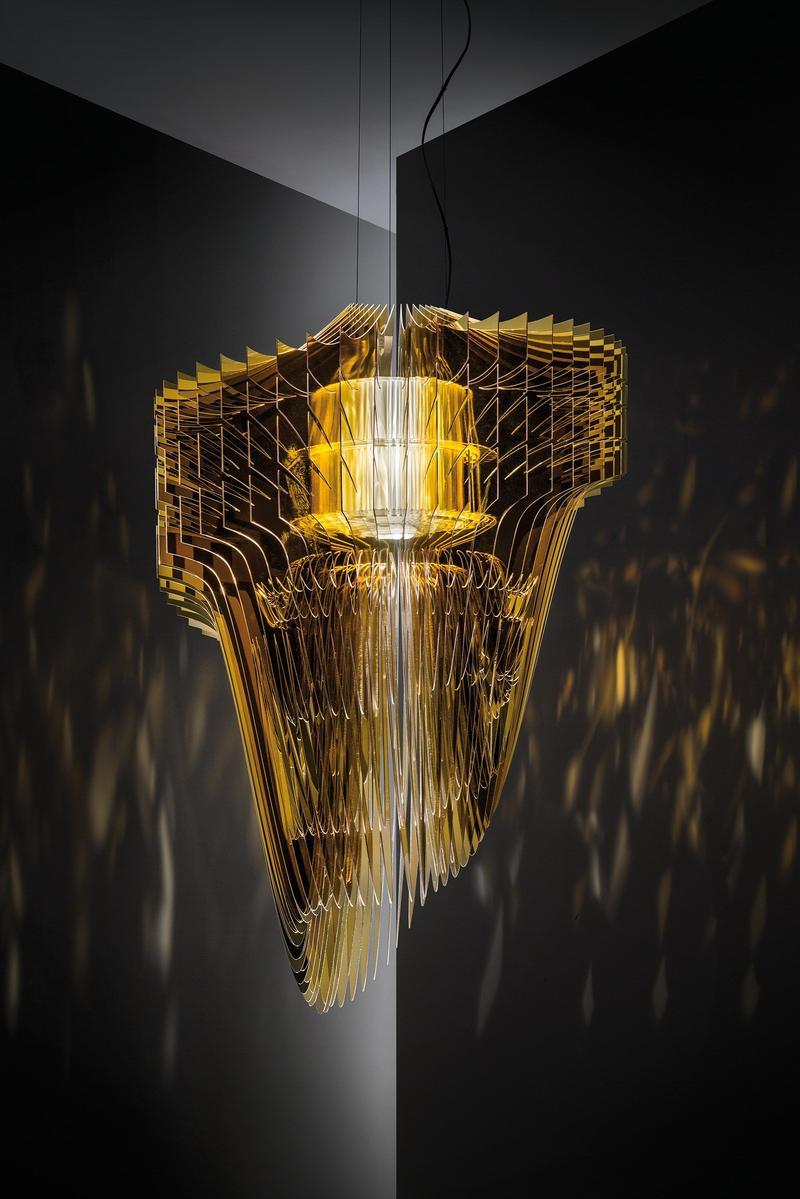 LED Lentiflex® and Cristalflex® pendant lamp | Aria Gold by Slamp