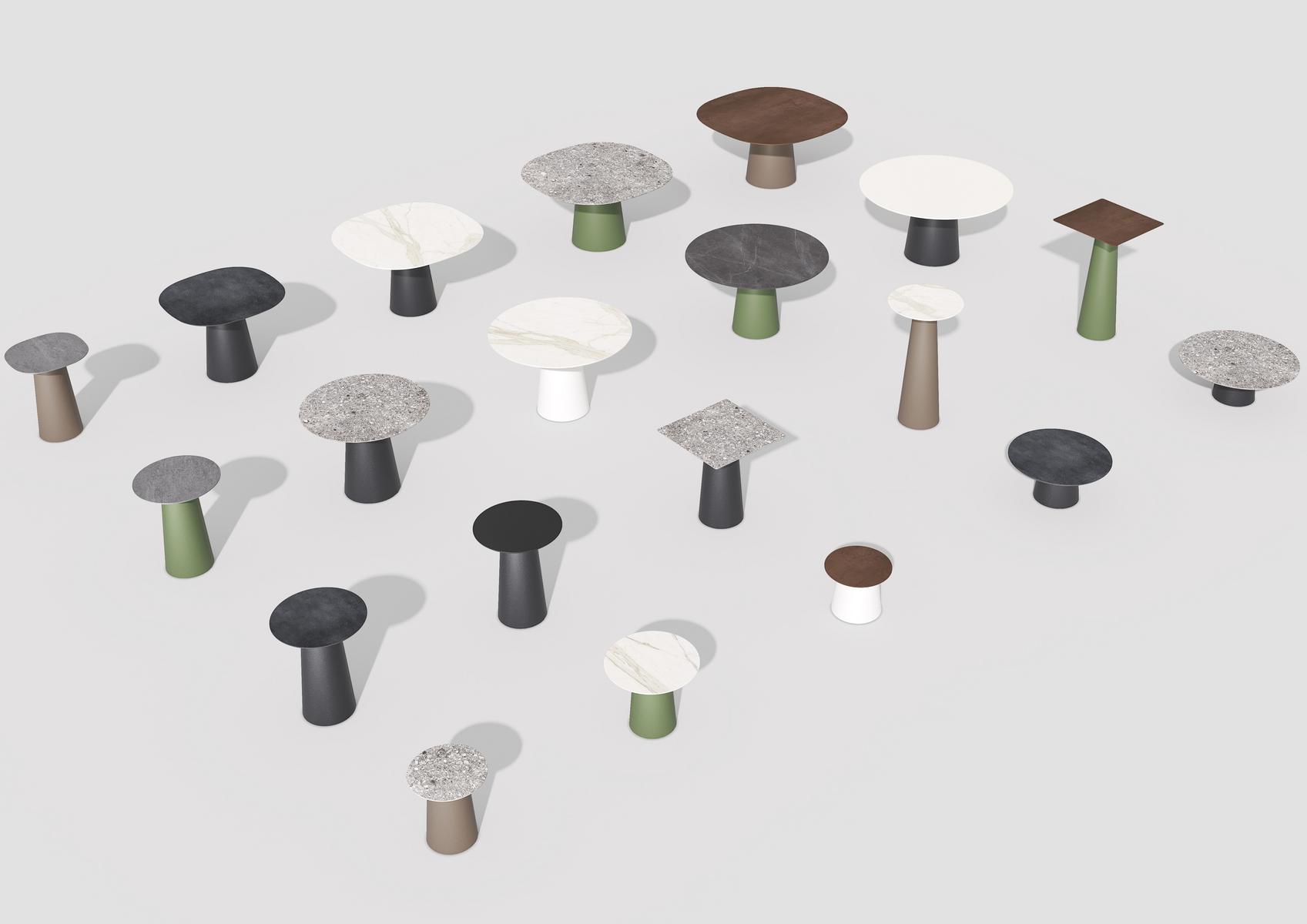 Square ceramic garden table | Totem Outdoor by Sovet