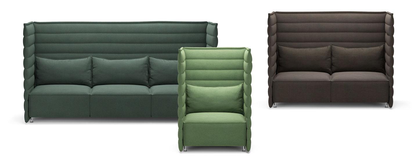 3 seater high-back fabric sofa | Alcove Plume Contract by Vitra