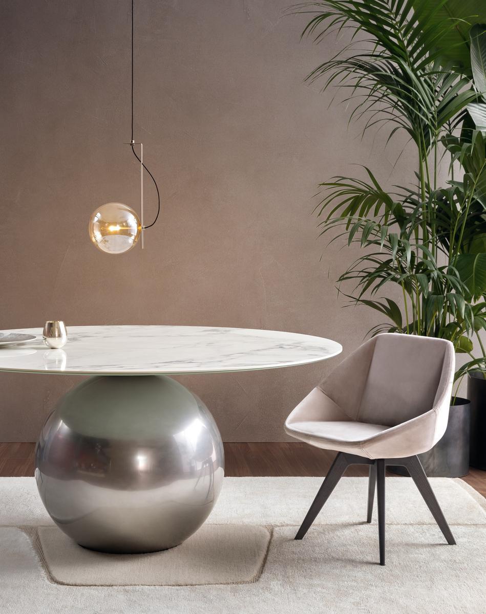 Upholstered leather chair | Stone by Bonaldo