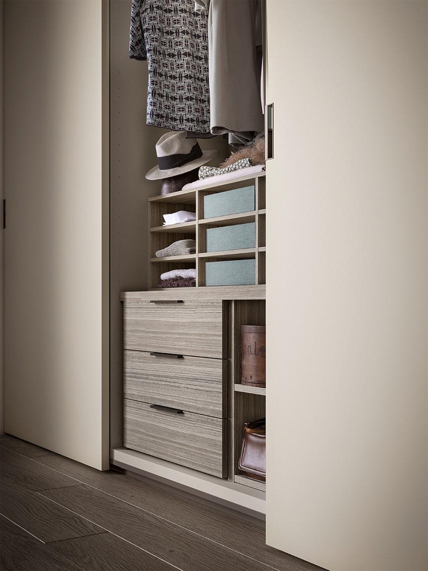 Modular veneer wardrobe with coplanar doors | Simple by ALF Dafre