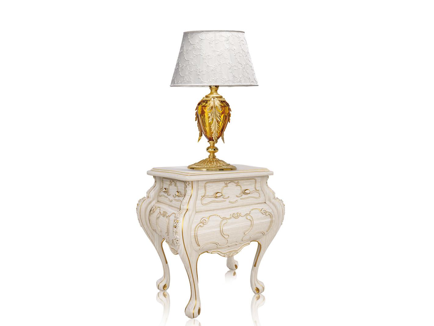 Sanded gold plated table lamp with crystal | Eden 265/lp by Possoni Illuminazione