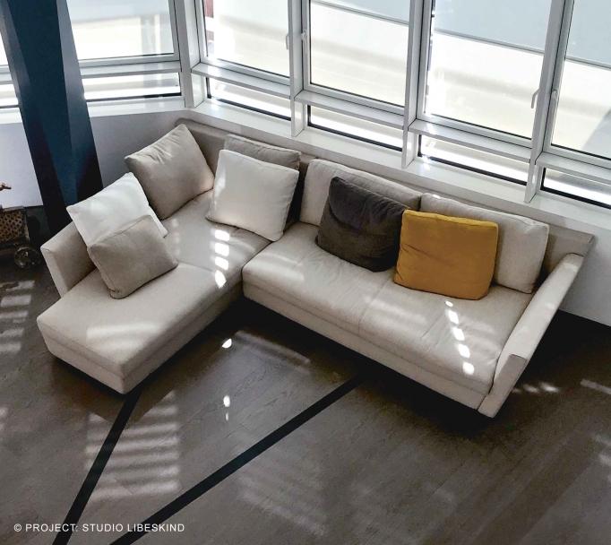 3 seater fabric sofa with chaise longue | Adagio by Flexform